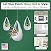 23 Bees, Hanging Air Plant Holder, White Hanger Ceramic Planter, Small Floating Succulent Pots Container, Cactus Holders with Metal Wire, 3 Pack