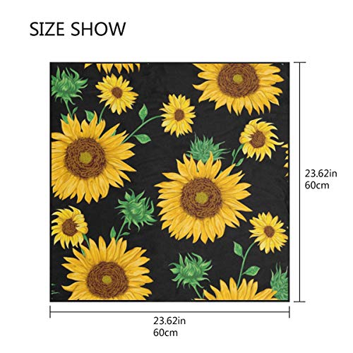 AUUXVA Square Scarf Floral Flower Sunflower Head Wrap Hair Scarves Neckerchief Headscarf for Woman, 60cm x 60cm12
