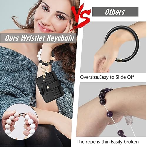 Image of Wristlet Wallet for Women with Keychain - RFID Card Holder Small Wallet Wristlet with Key Ring