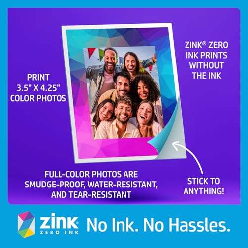 Image of HP Sprocket Photo Booth + 110 3x4 Zink Paper Sheets, Digital Instant Color Photo Printer, 10.1 inch Touchscreen Photobooth, LED Ring Light, Customize w / 250+ Frames, Share via QR Code, Mobile App, White