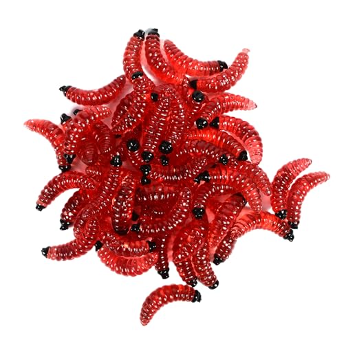 Worms for Fishing Soft Lures 100Pack Simulation Earthworm Fake Worm Soft Fishing Lures, Soft Plastic Worms Lures