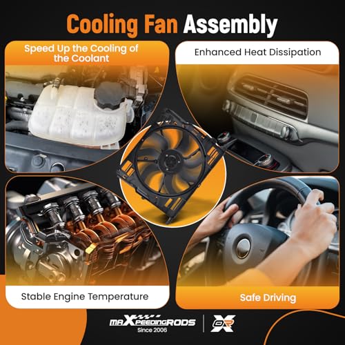 Image of maXpeedingrods 3 Pins Engine Radiator Cooling Fan Assembly for BMW 528i 2009-2011, for BMW 530i 535i 640i xDrive 17428509741 17427599493 17427802943