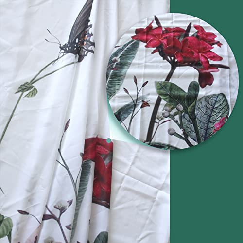Niidder Shower Curtain, Fabric Shower Curtain Black Butterfly Floral Shower Curtain - 72" W X 72" L With 12 Hooks For Home Hotels Shower Curtains For Bathroom, Waterproof Shower Curtain Liners #TOP3