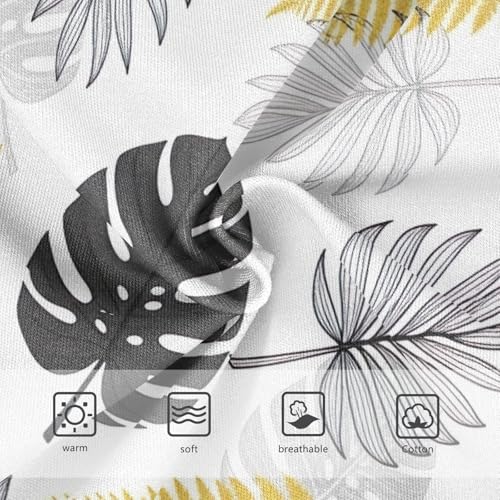 Toddler Girl Panties, Tropical Leaves Black Gray Gold Girls Cotton Underwear, 2–8 Years3