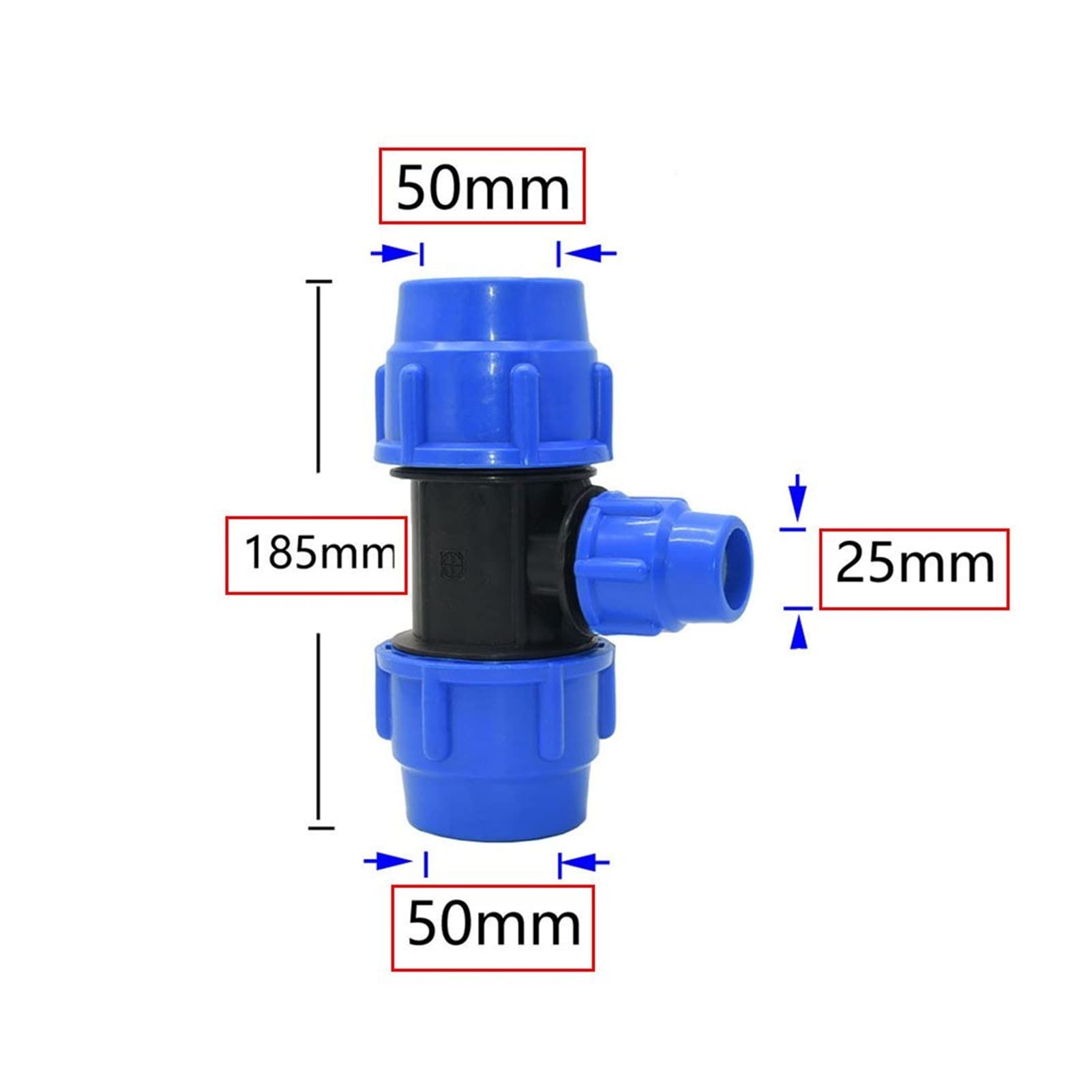 Adaptador de conector de manguera 20/25 / 32/40 / 50mm EDUCACIÓN FÍSICA TEE TEE TEE PRESIÓN DE JUNTA REDUCIDO MADIOTUD DN15 DN20 DN25 DN32 DN40 PVC TUBO DE AGUA TEE JUNTO 1 UNIDS