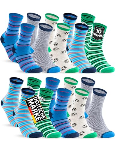 10 Paar Kinder Socken Jungen & Mädchen Baumwolle Kindersocken 54375 (27-30)