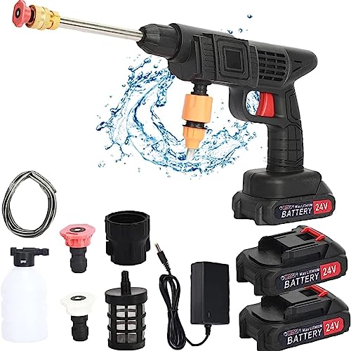 Cordless Pressure Washer, 24V Portable Pressure Washer, High Pressure Washer Kit with 3 Nozzles,...