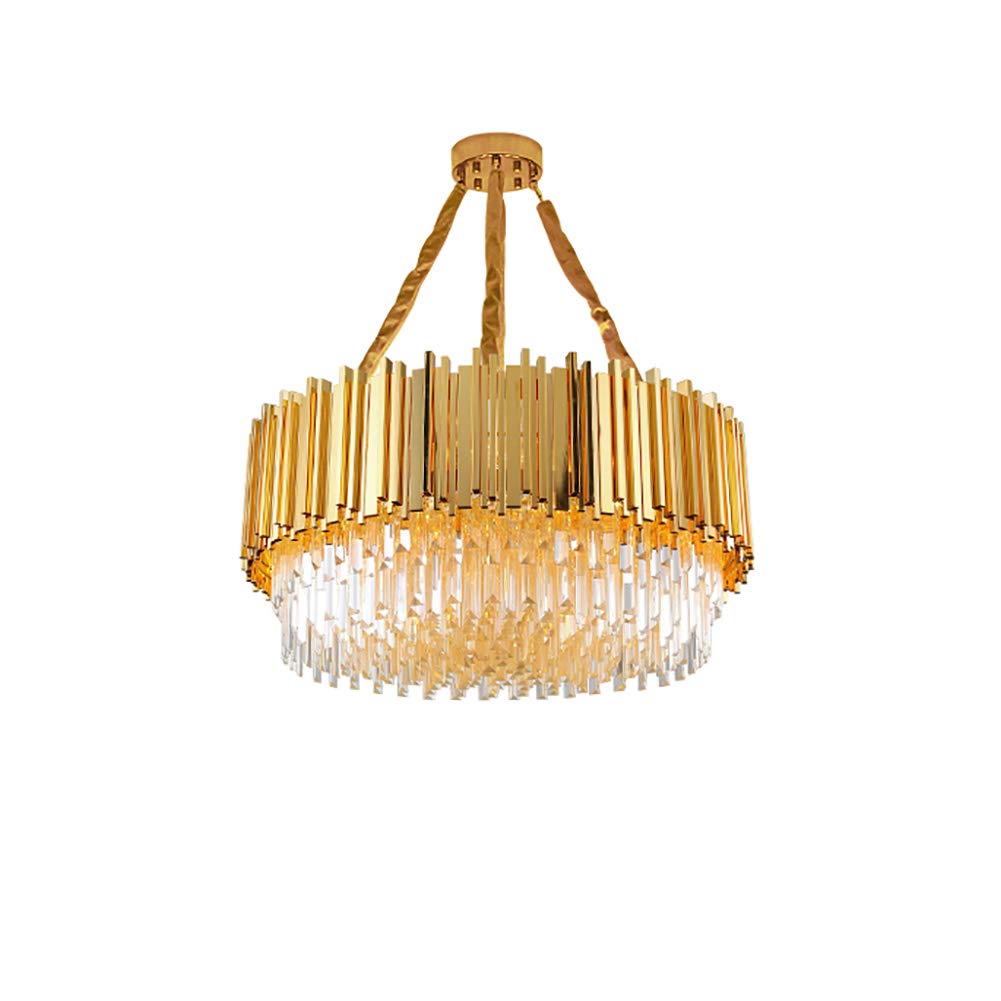 KXEcoLife Modern Plated Crystal Chandelier,Bedroom Dining Living Room Lights,E14 Nordic Light Luxury Chandelier Lights,Duplex Building Villa-Electroplating 40 * 35cm