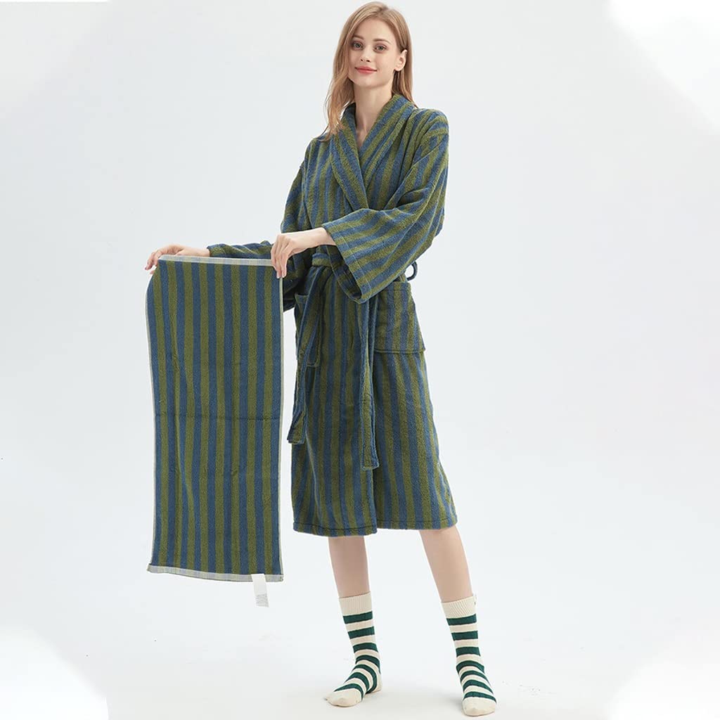 Accappatoio Donna Microfibra，accappatoio Donna Spugna, Lussuoso Accappatoio Kimono Con Collo A Scialle, 2 Tasche, Cintura, Morbido, Regali Di Natale Per Donna ( Color : Groen , Size : One size )