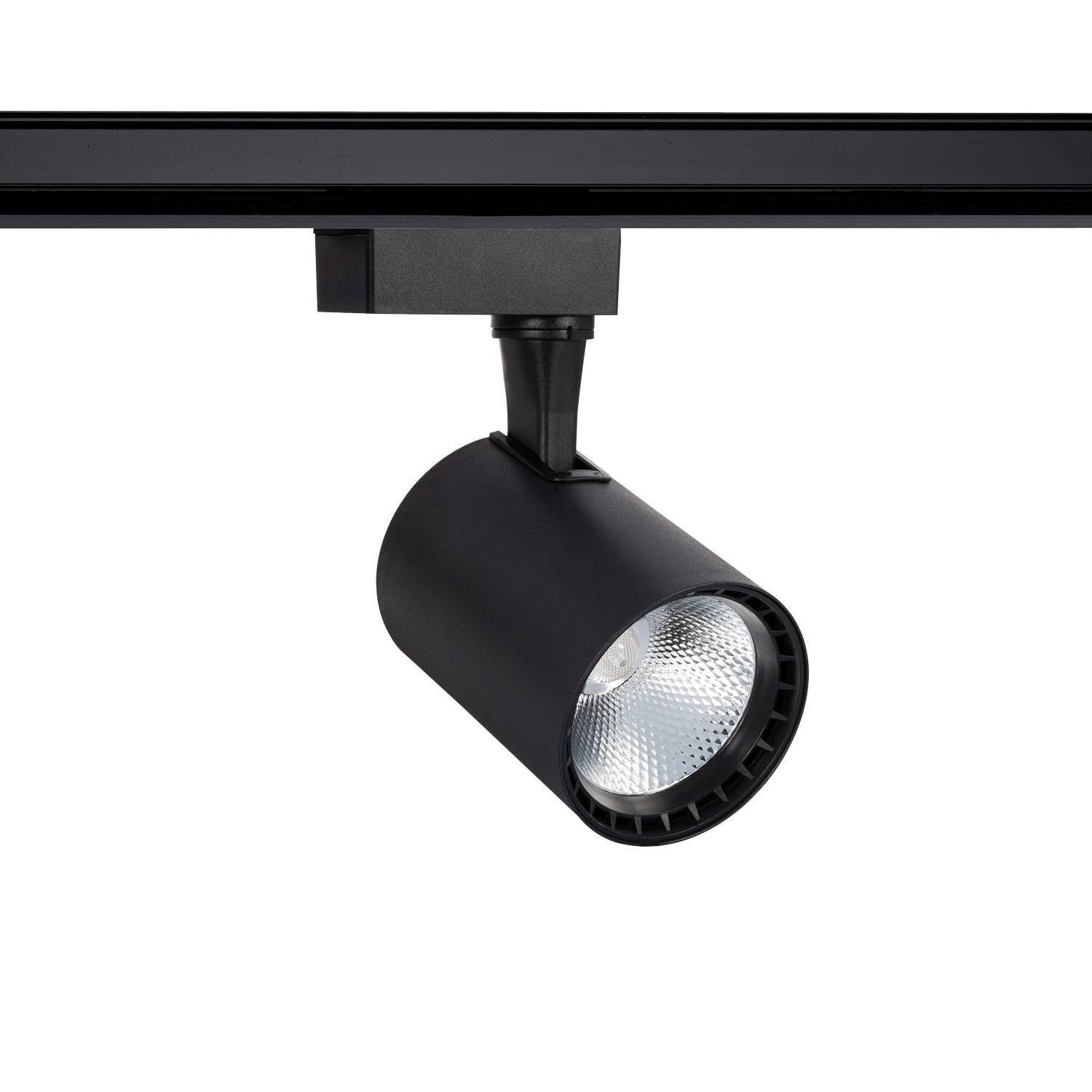 Spot LED sur Rail Monophasé 20W Bron Noir 4000K Blanc neutre