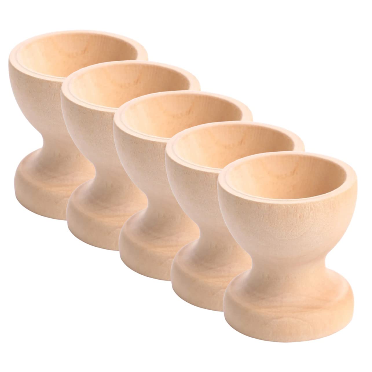 GRIRIW 5pcs Hand Painted Egg Tray Egg Painting Holder Graffiti Egg Holding Cup DIY Egg Cup Holder Children DIY Egg Cup Egg Holder Stand DIY Unfinished Eggs Holder Mini Toys Wooden