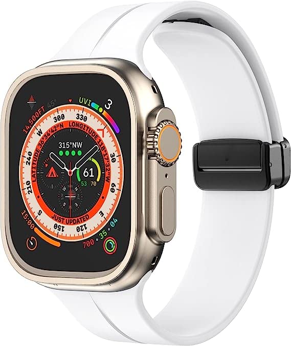 Image of Printme Silicone Sport Band Compatible with Apple Watch 38mm 40mm 41mm 42 mm 44 mm 45 mm 49 mm, Magnetic Clasp Adjustable Strap Compatible for iWatch Series SE Series 1-8