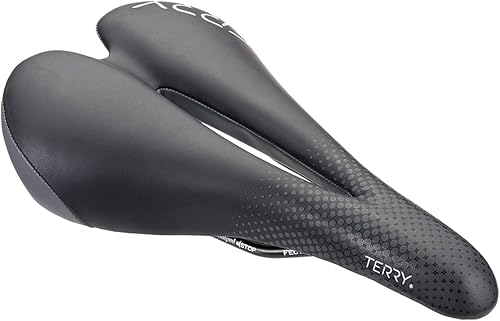 Terry Falcon X Sillín de bicicleta - Asiento de bicicleta para mujer - Flexible y cómodo - Cubierta Dura-Tek negra, perfil bajo
