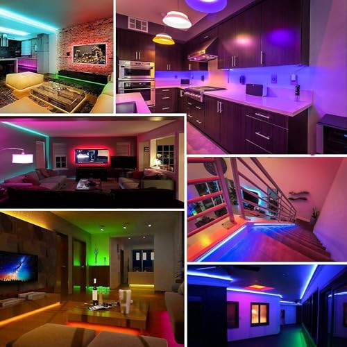 Tenmiro LED Strip 30m(15m×2), RGB LED Streifen Musik Sync Selbstklebend Led Lichterkette mit Fernbedienung und APP, Dimmbar Farbwechselnd Timer Led Band für Gaming,Party,Zimmer Deko