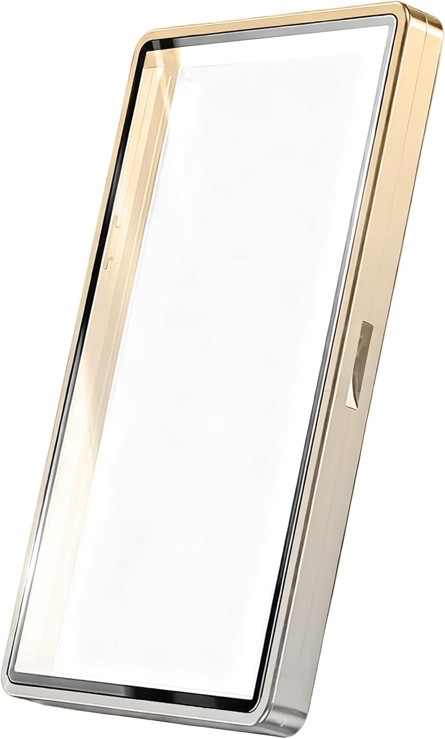 Metal UV Protection Cover Plate for BGS Graded Cards - Durable Aluminium Oxide Glass, Multi-Point Magnetic Closure, Stackable Metal Frame Gold Silver Gradient
