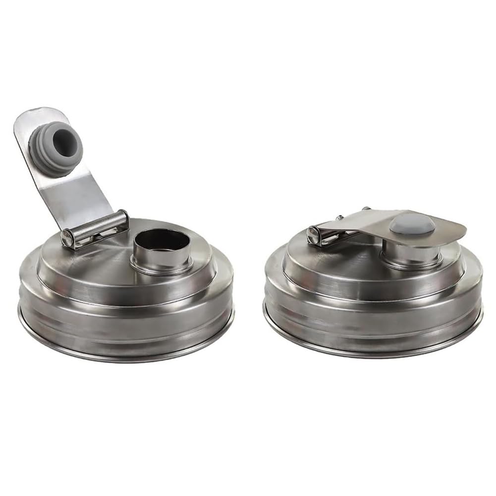 CTRLZS 2Pc Wide Mouth Jar Stainless Steel Pour Spout Lid,Reusable Jar Lids for Wide Mouth Jars,Without Handle