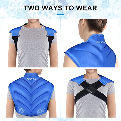 Chenove Ice Pack For Shoulders Upper Back Pain Relief With Strap, Neck And Shoulder Ice Pack Wrap Rotator Cuff Gel Reusable With Cold Compression Therapy For Swelling, Bruises, Inflammation, Soreness #TOP3