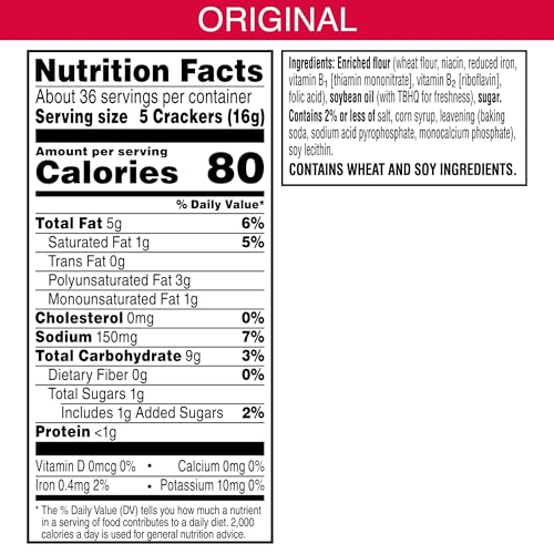 Image of Town House Oven Baked Crackers, Lunch Snacks, Snack Crackers, Family Size, Original, 20.7oz Box (1 Box) (Pack of 2)