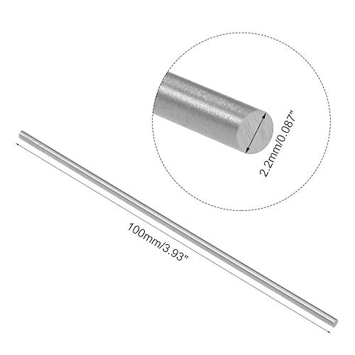 Miniatura 28 de uxcell 20 varillas redondas de metal de acero, 0.047 in x 3.937 in de acero de alta velocidad (HSS) herramienta de stock, para engranajes de eje