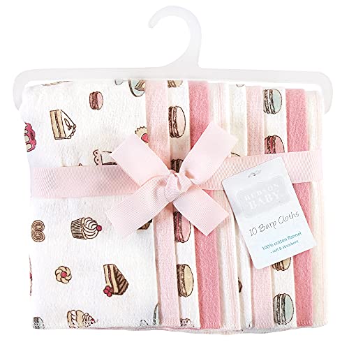 Image of Hudson Baby Unisex Baby Cotton Flannel Burp Cloths, Sweet Bakery, One Size