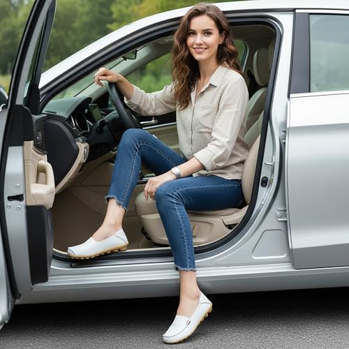 Image of DUOYANGJIASHA Loafers for Women Comfortable Slip-On Business Casual Moccasins - Lightweight & Cushioned Driving Mocs Boat Shoes with Memory Foam Flats for Work Travel