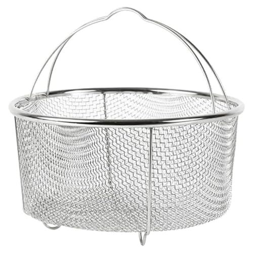 QWBNIP Stainless Steel Deep Frying Baske, Multifunctional Fryer Basket with Handle, Small Fry Baskets for Pot, Deep Fryer Strainer Mini Fryer Skimmer Cooking Tool Kitchen Utensils, Silver