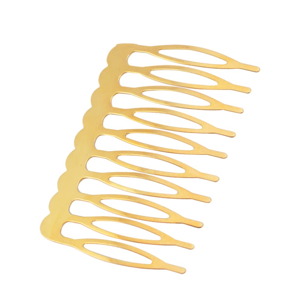 LALAFINA 3 Sets Elegante Goldene Haarspangenkämme Mit 10 Eisendrahtzähnen Eingesetzte Kämme Für Frauen Und Mädchen Für Hochzeiten Abendessen Tänze Und Den Täglichen Gebrauch 30