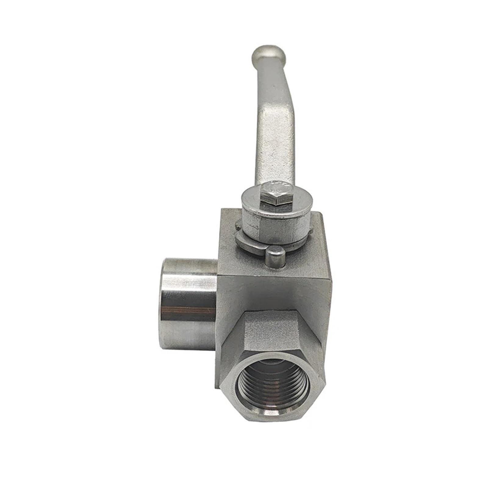 Válvula de Bola de Tres vías de Acero Inoxidable de Alta presión, Rosca Interna en Forma de L, válvula de Agua con Interruptor hidráulico de 1/4 "3/8" 1/2 "3/4" 1"(1)