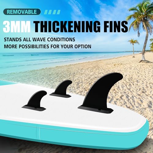 SUDOO Inflatable Stand Up Paddle Board 10‘6‘‘x33‘‘- Ultra-Light SUP with Backpack, Pump, Paddle, Coil Leash, 3 Fins, Repair Kit, Stable Design, Non-Slip EVA Deck for Adults & Youth of All Skill Levels - Image 8