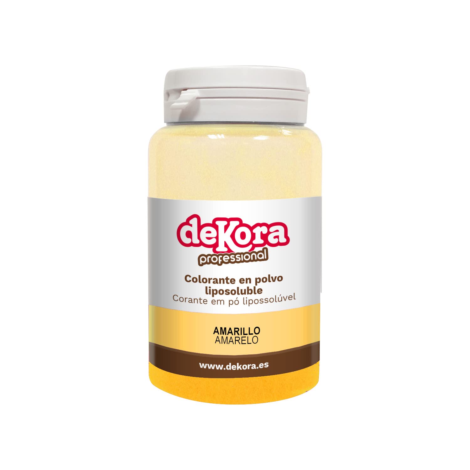 Dekora - Colorante Alimentario en Polvo Liposoluble para Repostería Color Amarillo - 25 gr