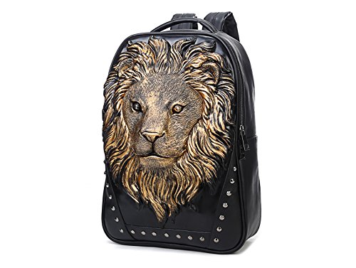 Men 3D Lion Head Backpack Casual Daily Use Bookbag Shoulder Outdoor Travel Hiking Bag2