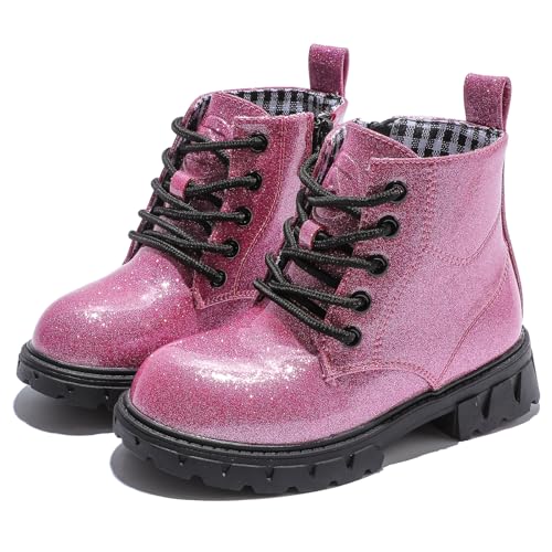 WUIWUIYU Boys Girls Combat Boots Waterproof Zip-up Hiking Ankle Boots Short Booties Desert Motorcyle Boots3