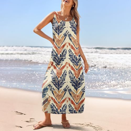 Maxi Sundresses for Women Trendy Sexy Off The Shoulder Sleeveless Elegant Floral Ruched Flowy Long Tank Dress4