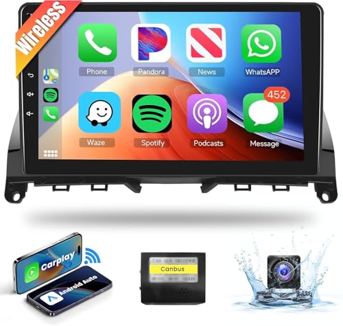 Podofo Bilradio för Mercedes C-Klass W204 2007-2010 med GPS & Carplay