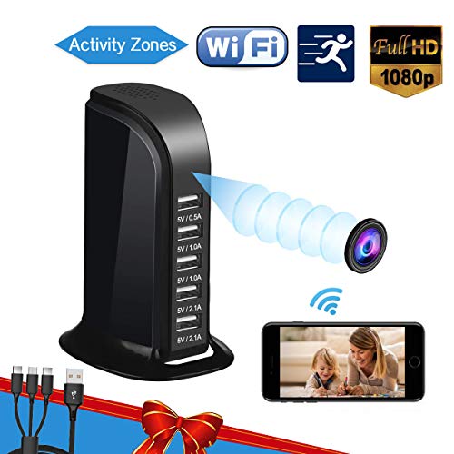 Hidden Camera Spy Camera, WiFi Hidden Camera with Remote Viewing, Hidden Cameras 1080P Video Recorder Wireless Nanny Camera for Home Security with Motion Detection 2020 Upgraded Version