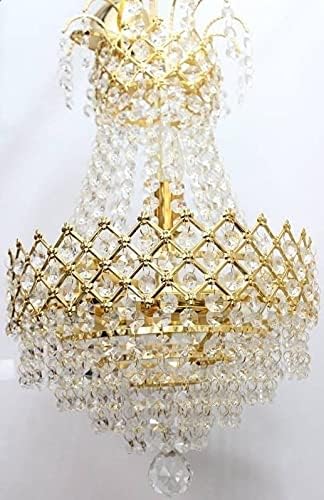 - Crystal Chandelier for Living Room Bedroom Office Jhoomar Glass Crystal Big Size Jhumar Modern Ceiling Light (Size: 30 x 30 x 45 CM)