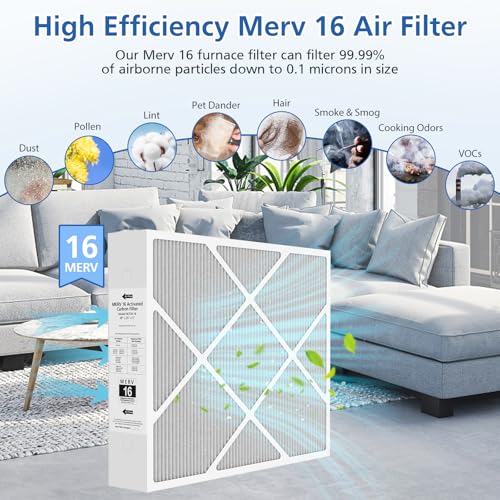 Image of 20x25x5 MERV 16 Air Filter Compatible with Lennox HCC20-28 HVAC System