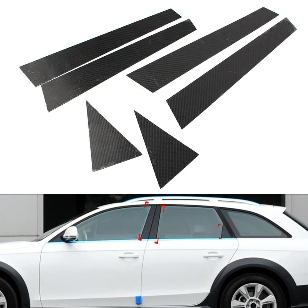 6 Pcs Car Exterior Door Window B Pillar Post Cover Trim For Audi A4 B8 6 Pcs Car Exterior Door Window B Pillar Post Cover Trim For Audi A4 B8