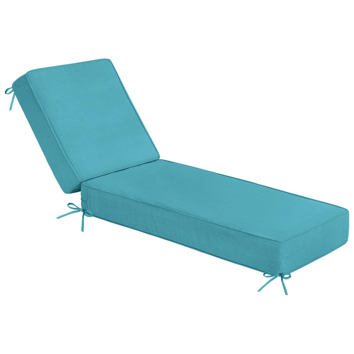 Sundale Outdoor Olefin Chaise Lounge Cushion, Water-Resistant Patio Lounge Chair Cushion, Thick Lounger Pad with 4 Straps Teal, 80 x 26 x 6 Inches