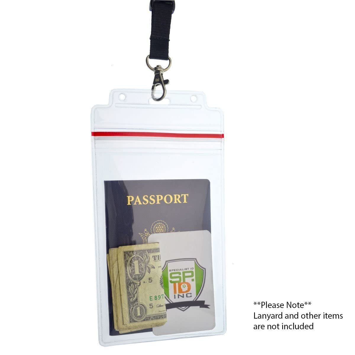 Extra große wasserabweisend 4 x 6 Badge Holder – Schwere mit wiederverschließbarer Zip Lock Top von Specialist ID (Toll für Cruise Essentials) 5 Pack