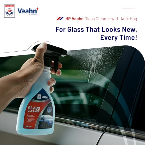 Image of HP Vaahn Car Glass Cleaner - 250 Ml | Anti-Fog Spray for Car Windshield & Mirror Cleaner | Streak-Free Shine | Dirt & Grime Removal | Crystal Clear Visibility in All Weather | Glass Cleaning Spray