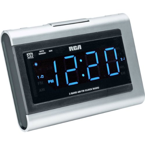 RCA RP5430 AM/FM Clock Radio with 1.4Inch Display and Auto Time Set