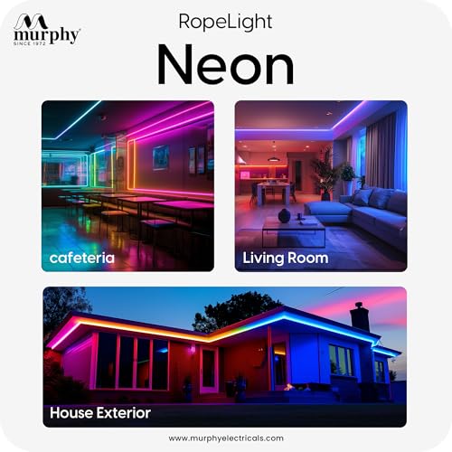 Image of Murphy Neon Rope Light 5 Meter | 2835 SMD 120LED /M | Waterproof Cuttable Flexible LED Rope Light with Connector & Adapter | Pink | for Indoor Outdoor Decoration & Signage | 10-Month Warranty