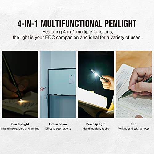 image for OLIGHT O'Pen Glow EDC Pen Light, 120 Lumens with Green Beam, Rechargea