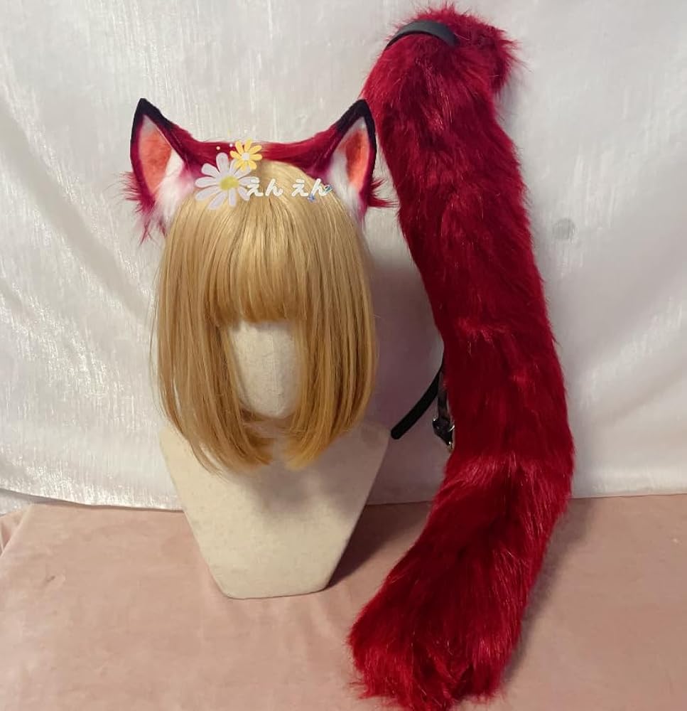 Amazon.co.jp: [えんえん] Vtuber 赤見かるびコスプレ耳+尾+爪