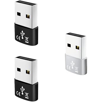 Type C Converter Adapter, Set of 3, USB Converter, Type C Female to USB 2.0 Male, High Speed Transmission, Fast Charging, Data Transfer, Convenient, OTG Compatible, Compatible with Smartphones and Computers