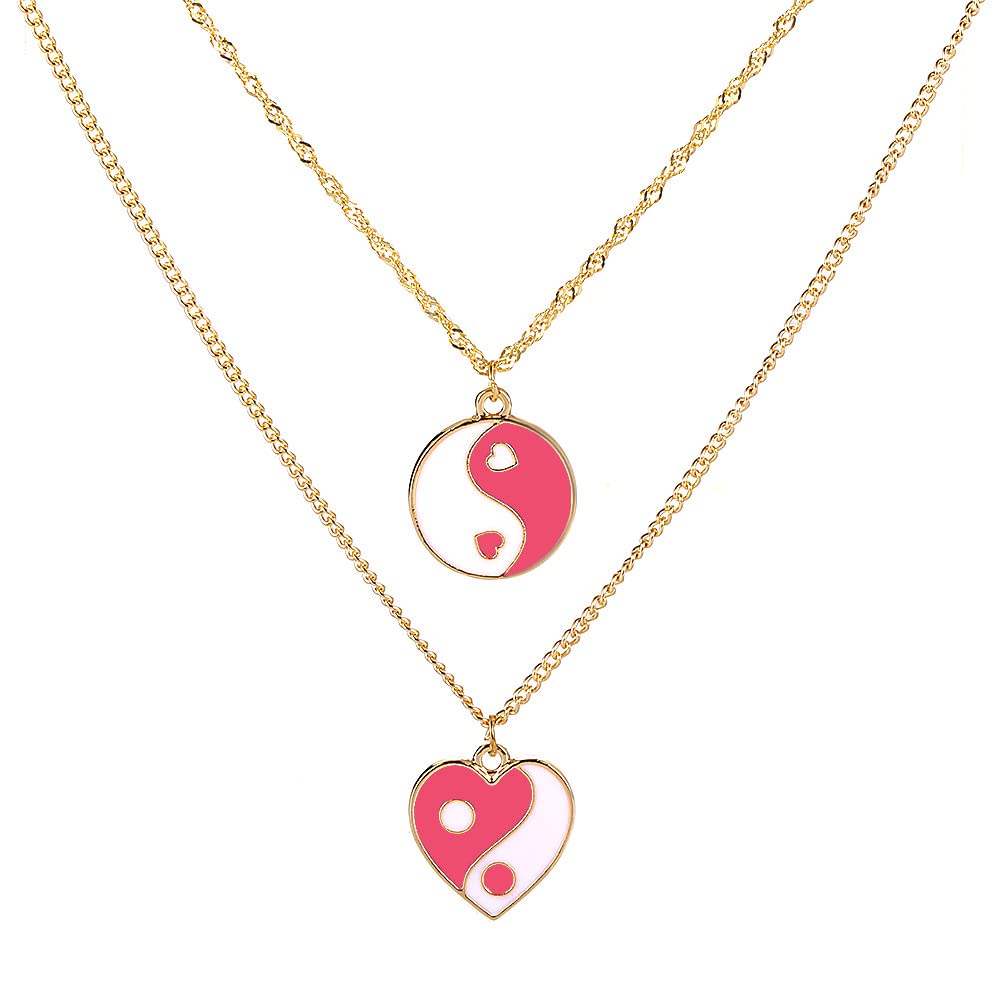 Destiny Jewels Cute Flower Heart Tai CHi Red Pendant Necklace For Women (B09N7QF8DD) Amazon Price History, Amazon Price Tracker