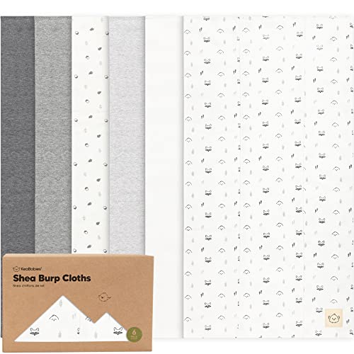 Image of 6-Pack Baby Burp Cloths for Baby Boys and Girls - Organic Cotton Burp Clothes for Baby Boy, Burp Clothes for Baby Girl, Burping Cloths for Babies, Newborn Burp Cloth, Spit Up Rag, Baby Rags (Neutrals)