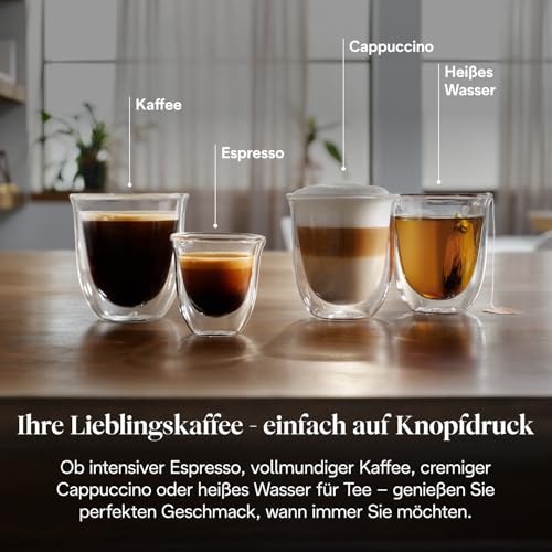 De’Longhi Magnifica Evo - Perfetto Kaffeevollautomat mit LatteCrema-Milchaufschäumer, 4 One-Touch-Getränke, Cappuccino, Espresso Kaffeemaschine, Soft-Touch-Bedienfeld, Dunkelgrau (ECAM292.52.GB)