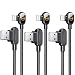 (2 Pack + iPhone Bag) USB 90 Degree Right Angle Design Gaming iPhone LED Nylon Braided Sync Charge Double Size USB Data 6FT/1.8M Cable Compatible iPhone/iPad Pro/Air,iPad mini,iPod (Black 2 Pack, 6FT)